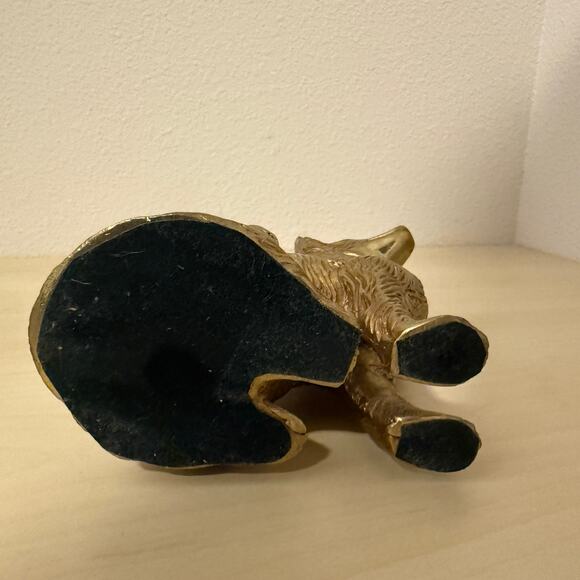 Vintage Solid Brass German Shepherd Statue Heavy Sitting Dog Figurine - Picture 5 of 5